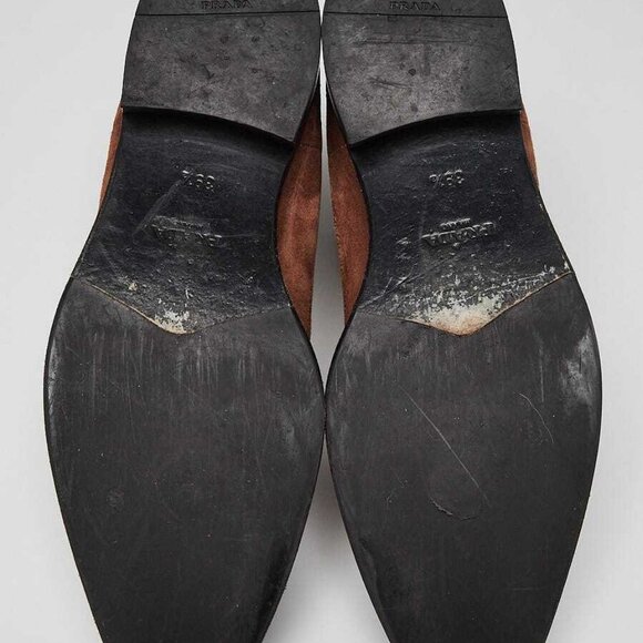 Prada Brown Suede Chelsea Ankle Boots Size 9/39.5 - Picture 4 of 6